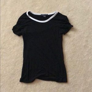 Black and White Fitted T Shirt